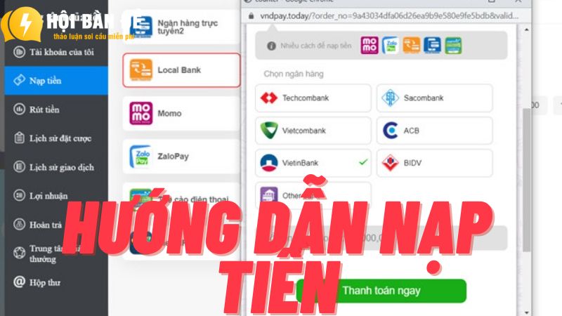 Hướng dẫn nạp tiền chơi lô đề Gi8 chuẩn không cần chỉnh