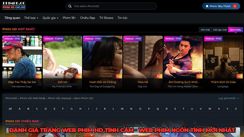 Đánh giá trang web phim HD tình cảm - Web phim ngôn tình mới nhất